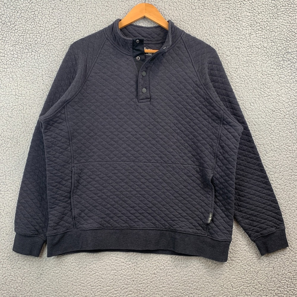 Eddie Bauer Snap Button Pullover Quilted Jacket Men's Large Dark Blue